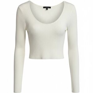 Love Tree Cream Ribbed Long Sleeve Top